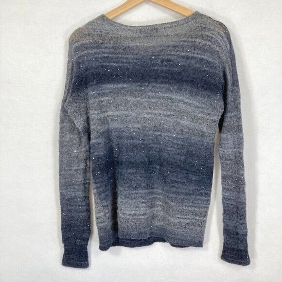 Vince Ombre Pullover Sweater Wool Sparkle Whimsy Dark Academia Grandma Core M - Picture 3 of 6